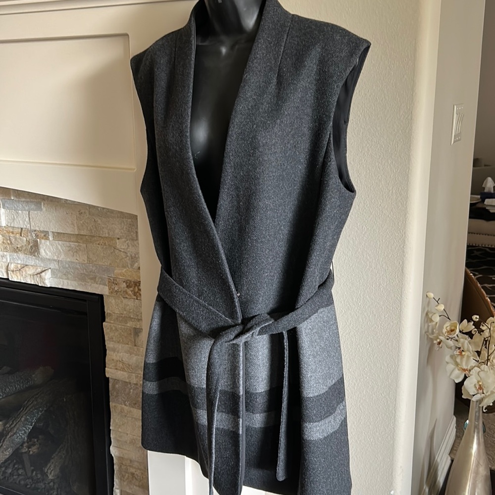 Vince vest. Long and flattering.